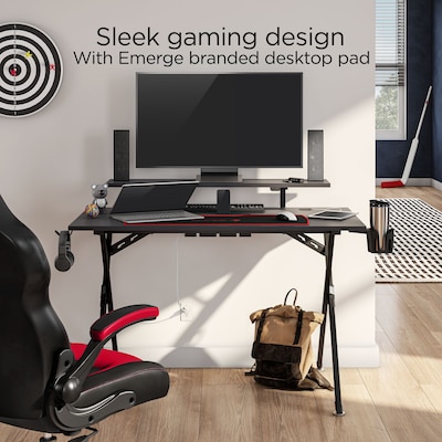 Emerge Vizon 47"W Gaming Desk, Black (59260)