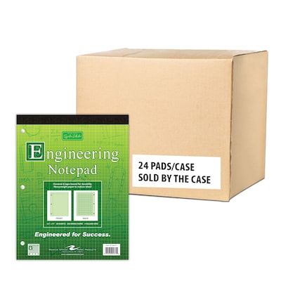 Signature Collection Covered Engineering Pad, Frame Front 1/2 Right Margin, Heavyweight 20 lb. Green Tint Paper