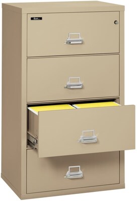 Quill Brand® 31 4-Drawer Fire Resistant Lateral File Cabinet with Lock, Letter/Legal, Putty (Q431LA