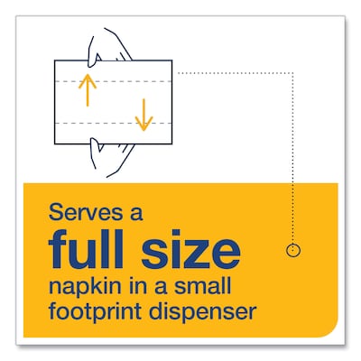 Tork Xpressnap Fit Recycled Lunch Napkin, 2-Ply, White, 120 Napkins/Pack, 36 Packs/Carton (DX800)