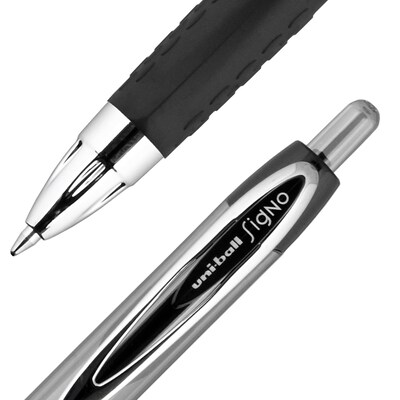 uni-ball 207 Retractable Gel Pens, Medium Point, 0.7mm, Black Ink, Dozen (33950)