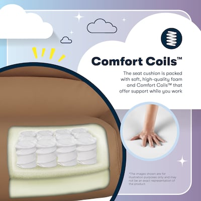 Serta Torrington Ergonomic Polyurethane Big & Tall Chair, 400 lb. Capacity, Light Tan (52399-TAN)