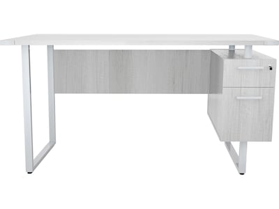 Safco Mirella SOHO 62W Desk with Built-In Pedestal, White Ash (5513WAH)