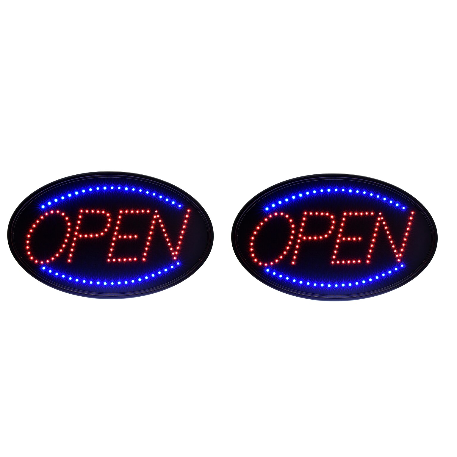 Alpine Industries Open Indoor LED Oval Sign,  23 x 14, 2/Pack (497-02-2PK)