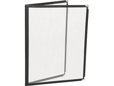 Excello Global Products Menu Holder, 8.5 x 11, Black/Silver (SPLS-MENU4-1PK)