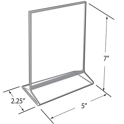 Azar Card Holder, Desktop/Countertop, Top/Side Loading Acrylic, 10/Pack (152799-SLV-10PK)