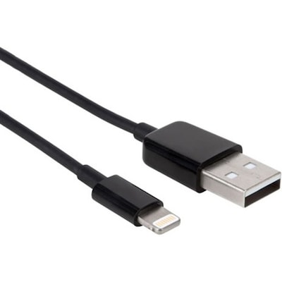 Axiom 3 ft. Lightning to USB-A Adapter Cable, Male to Male, Black (LGMUSBAMK03-AX)