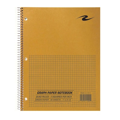 Roaring Spring Paper Products 1-Subject Notebooks, 8.5 x 11, Graph Ruled, 80 Sheets, Brown, 24/Car