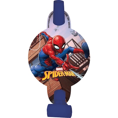 Party City Spider-Man Webbed Wonder Blowouts, Assorted Colors, 8/Pack (AM331860-NS)