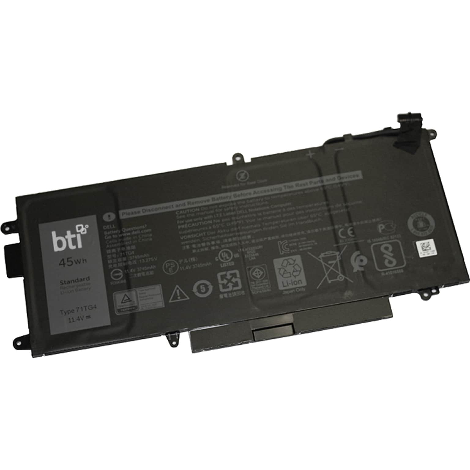 Battery Technology Li-Ion Replacement Battery for Dell Latitude 7390/7389/5289, 3950mAh (71TG4-BTI)