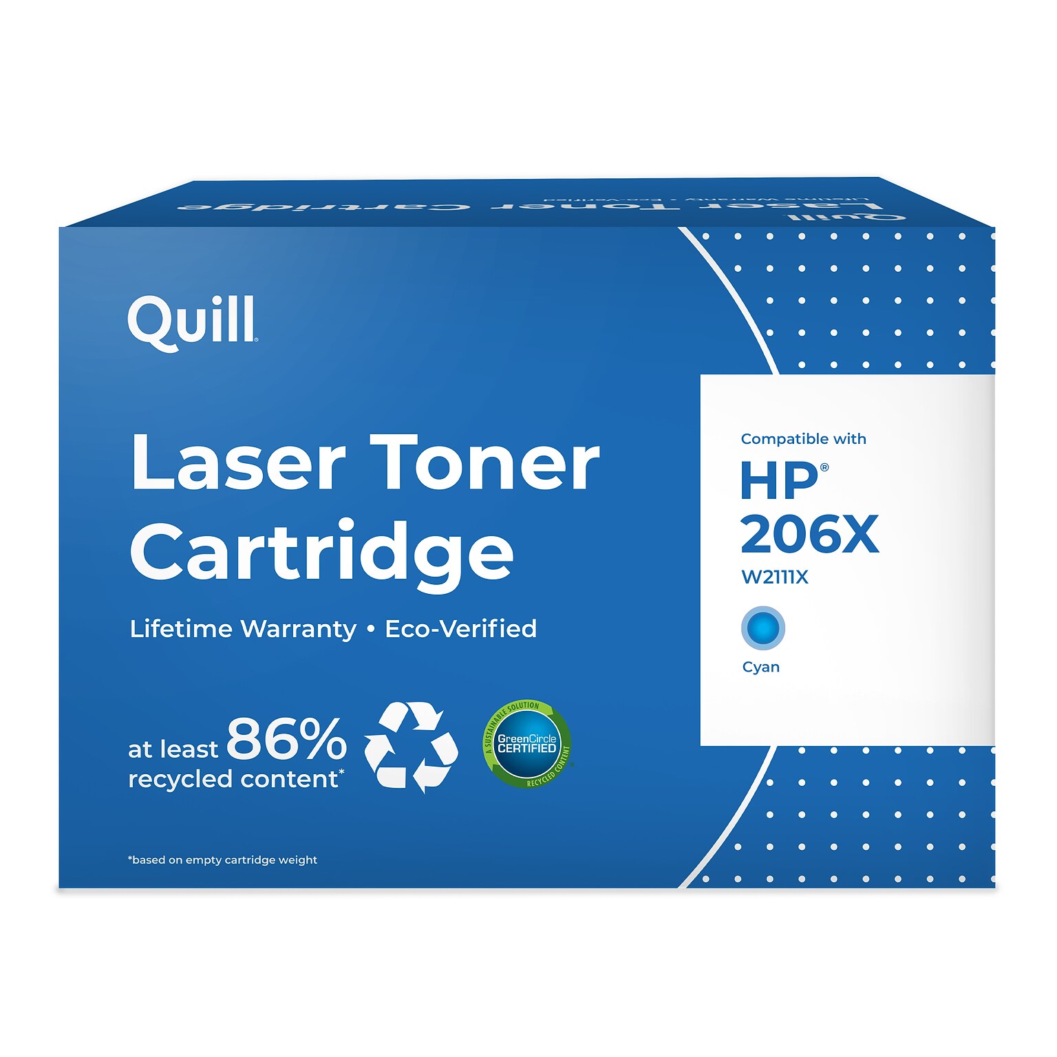 Quill Brand® Remanufactured Cyan High Yield Toner Cartridge Replacement for HP 206X (W2111X) (Lifetime Warranty)