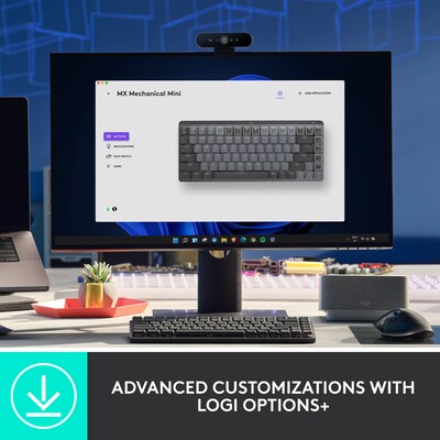 Logitech MX Mechanical Mini, Linear Wireless Ergonomic Keyboard, Black/Gray (920-010551)