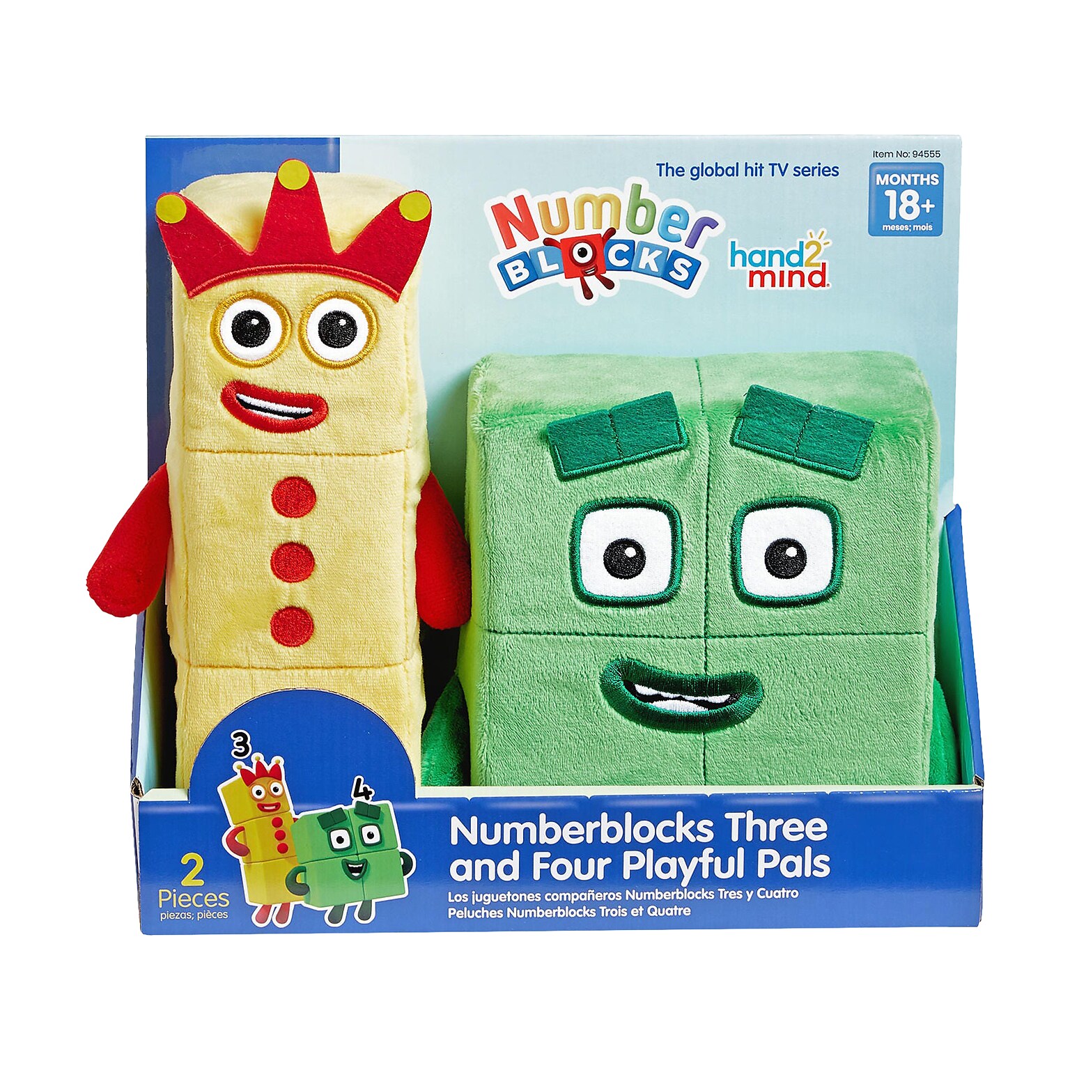 hand2mind Numberblocks Three and Four Playful Pals, Yellow/Green (94555)