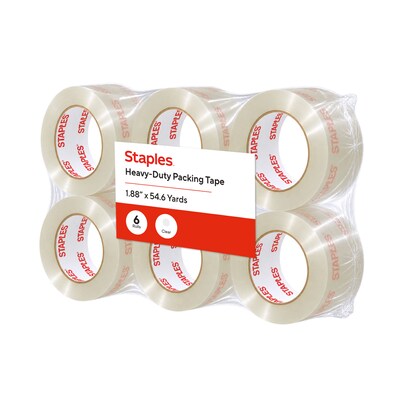 Staples Heavy-Duty Shipping Packing Tape, 1.88” x 54.6 Yards — 6/Rolls