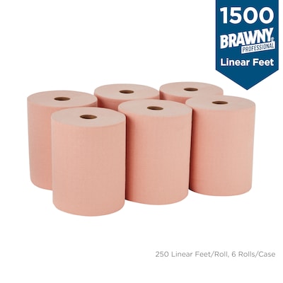 Brawny Professional D400 Disposable Cleaning Towel, 250 x 10, Orange, 6/Carton (20067)