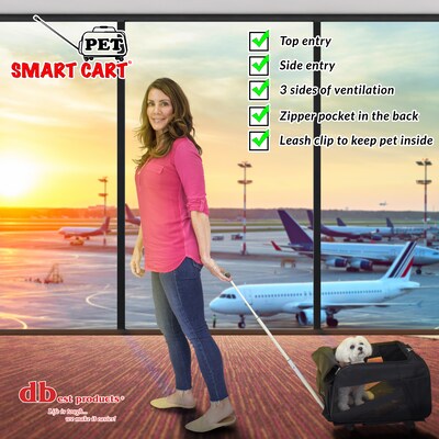 Dbest Smart Cart Pet Carrier with Wheels, Black (08-043)