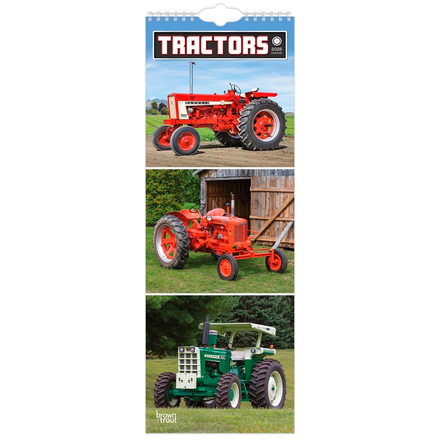 2026 BrownTrout Tractors 5.88 x 16.5 Monthly Wall Calendar (9798330705924)
