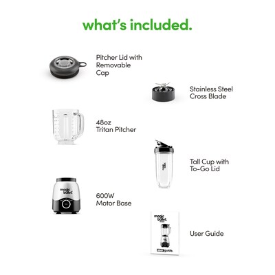 magic bullet 48 oz. Blender with To-Go Cup, Silver (MBF50200)