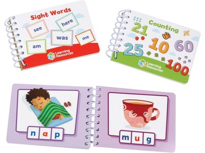Learning Resources Skill Builders! Kindergarten Flash Card Flip-Books, 3 Books/Pack (LER6192)