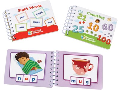 Learning Resources Skill Builders! Kindergarten Flash Card Flip-Books, Pack of 3 (LER6192)