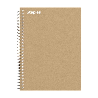 Sustainable Earth by STAPLES Wirebound 1-Subject Notebook, 9.5” x 6”, College Ruled, Brown