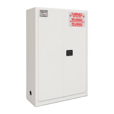 FireKing Flammable Liquids Storage Cabinet, 45 gal, Automatic Close, Platinum (SC45-AC-PL)