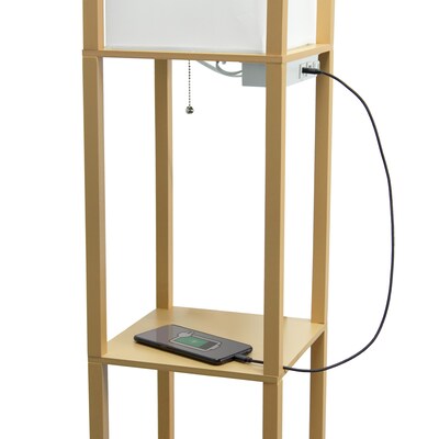 Creekwood Home Classix 62.5" Floor Lamp with Rectangular Shade, Tan (CWF-3009-TN)
