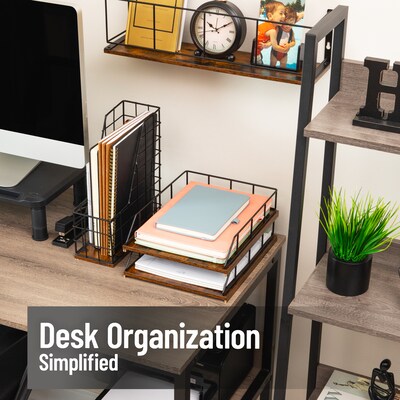 Mind Reader Metal Front Loading Letter Tray, Black (2TWPAP-BLK)