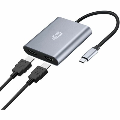 Adesso CyberHub 5020 USB-C to HDMI Digital Audio/Video Adapter, Male to Female, Black/Silver (AUH-50