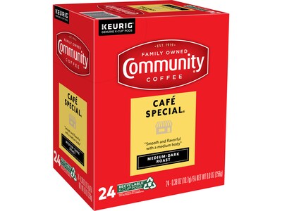 Community Coffee Cafe Special Coffee Keurig® K-Cup® Pods, Medium Dark Roast, 24/Box (5000374325)
