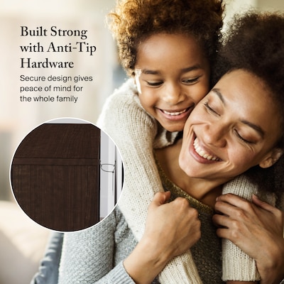 Bush Furniture Somerset 65" 5-Shelf Bookcase with Adjustable Shelves, Mocha Cherry Laminate (WC81865)