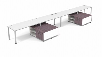 Boss Office Products Simple System 71W Desk, White, 4/Set (SGSD011-203-WT)