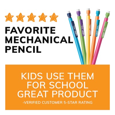 BIC Mechanical Pencils, Assorted Sizes, #2 Lead, 60/Pack (WX7TG026-BLK)