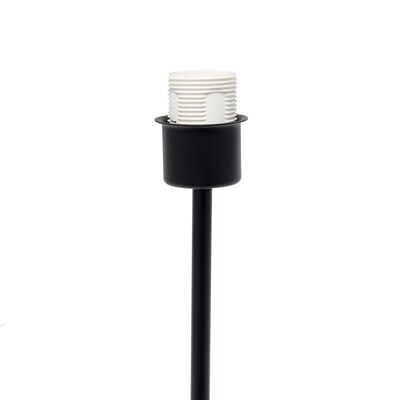 Simple Designs Black Stick Lamp Fabric Shade, White (LT2040-BAW)