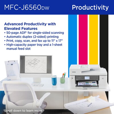 Brother INKvestment MCF-J6560DW Wireless Color All-in-One Inkjet Printer