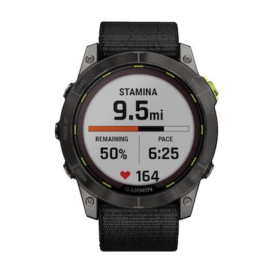 Garmin Enduro 2 Multisport Solar GPS Smartwatch, Carbon Gray DLC Titanium Bezel with Black UltraFit Nylon Strap (010-02754-00)