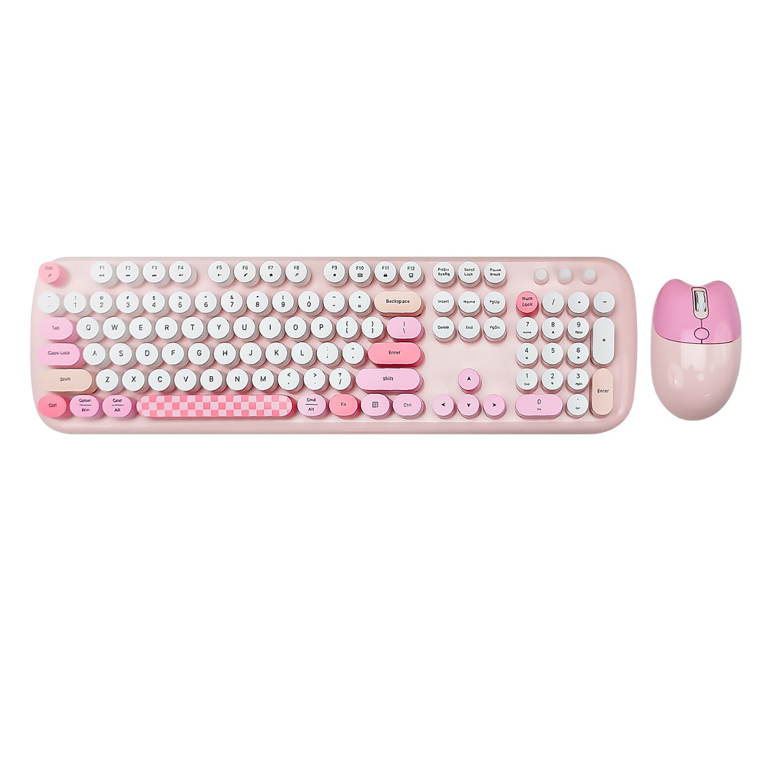 SaharaCase Wireless Ergonomic Keyboard and Mouse Combo, Pink (KB10)