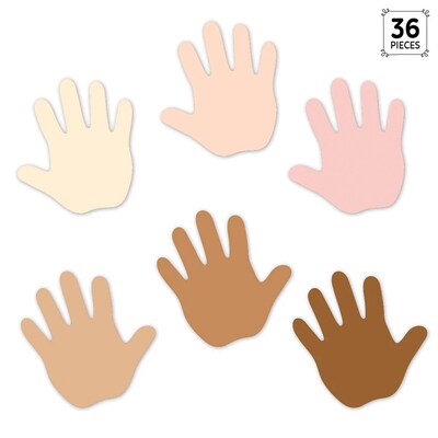 Creative Teaching Press Multicultural Hands Designer Cut-Outs, 36/Pack, 3 Packs/Bundle (CTP10593-3)