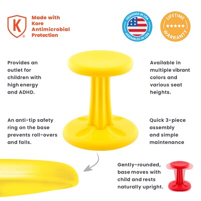 Kore™ Kids Wobble Plastic Chair; Yellow