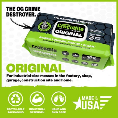 Crocodile Cloth Original Cleaning Cloths, 15 x 10, 100/Pack (5900-100)