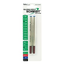 Schmidt 888 Safety Ceramic Rollerball Metal Tube Refill, Fits Universal Pens, Medium, Blue, 2 Pack (