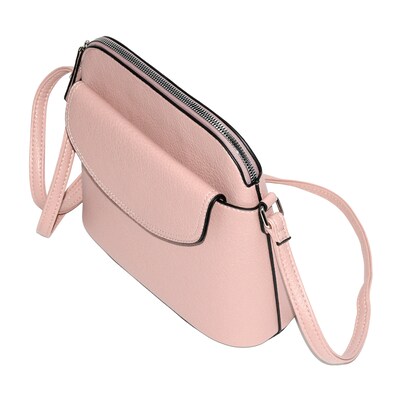 Nicci Cross-Body Bag with Front Flap, Blush (NH05-BLS)
