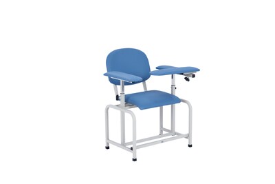 Viva Comfort Adjustable Antimicrobial Bariatric Phlebotomy Blood Drawing Chair, 400 lbs. Capacity, Blue (ADI997-01-BLU-MK)