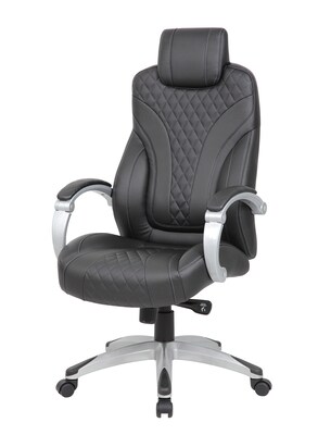 Boss Ergonomic Vinyl Swivel Executive Chair, Black (B8871-BK)