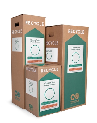 TerraCycle Cardboard Writing Tools Recycling Box, 10.5 Gallon, White and Green (147)