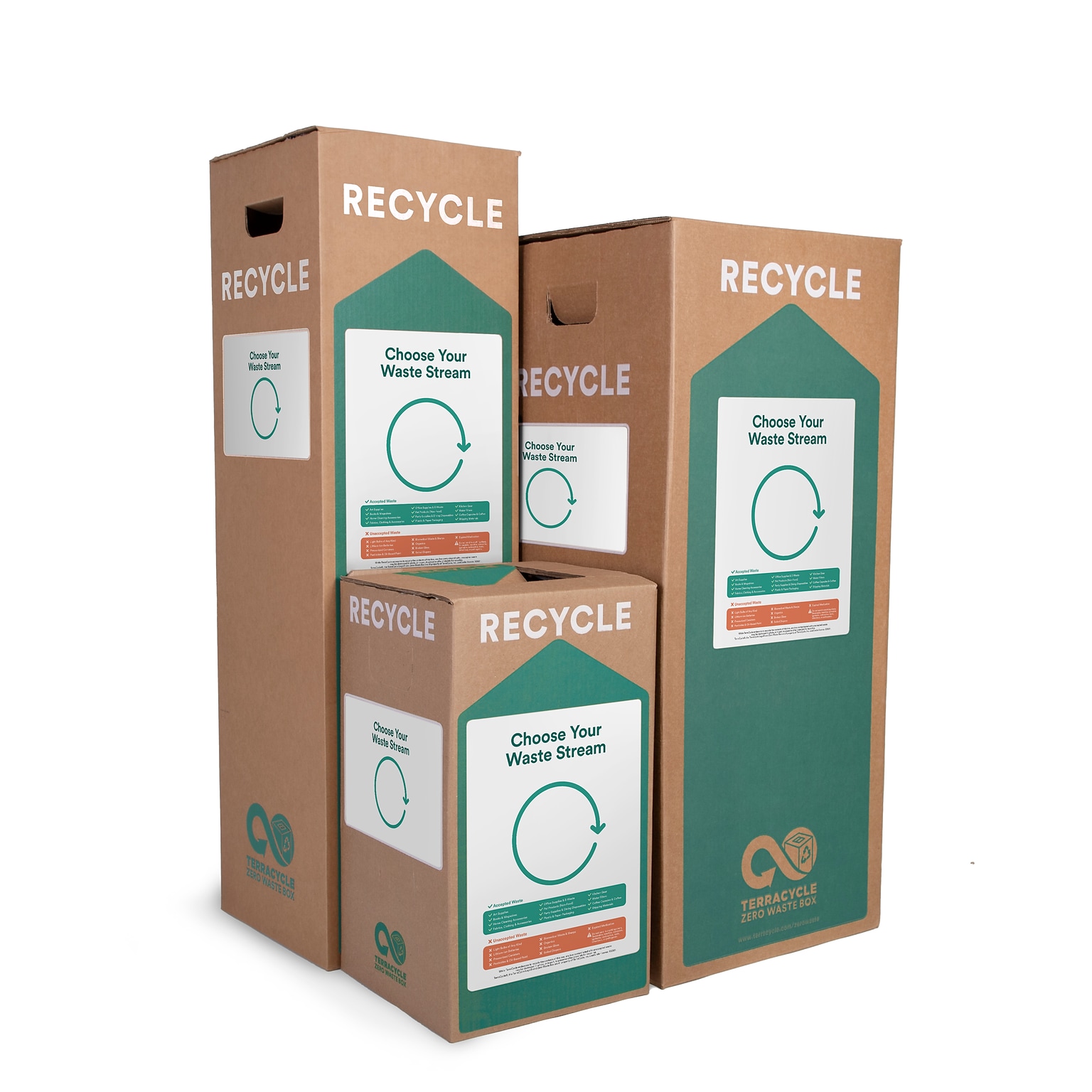 TerraCycle Gloves Zero Waste Box, Plastic Recycling Container, 15 x 15  x 37, White (50912)