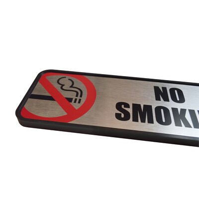 Cosco No Smoking Wall Sign, Silver/Red (098207)