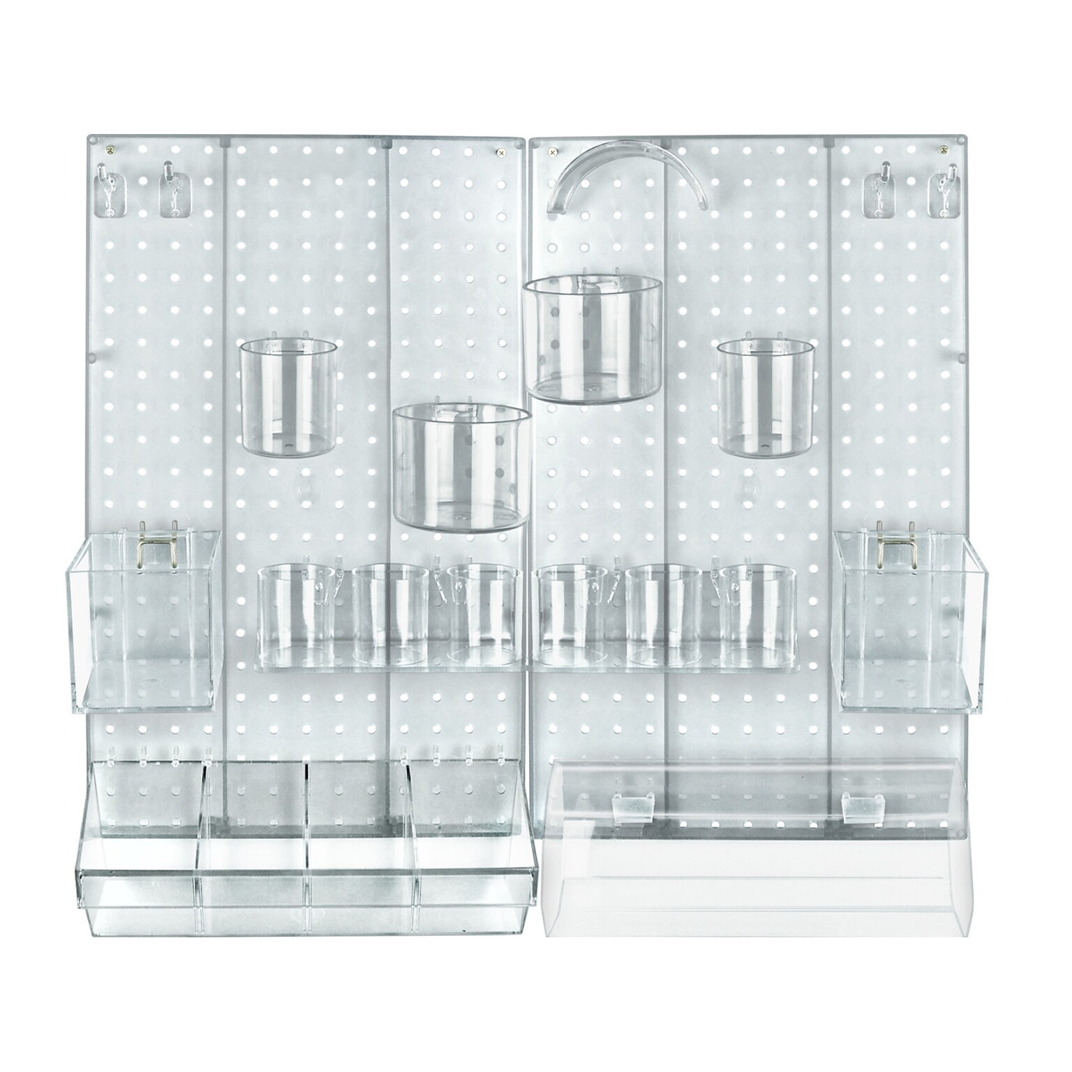 Azar 22 x 27 24-Piece Pegboard Wall Organizer Kit, Clear, Each (900944-CLR)