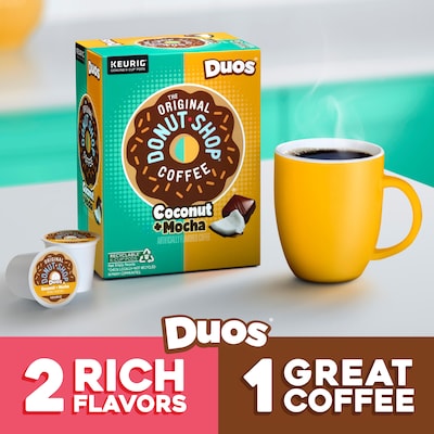 The Original Donut Shop Duos Coconut + Mocha Coffee Keurig® K-Cup® Pods, Medium Roast, 24 Pods/Box (5000361500)