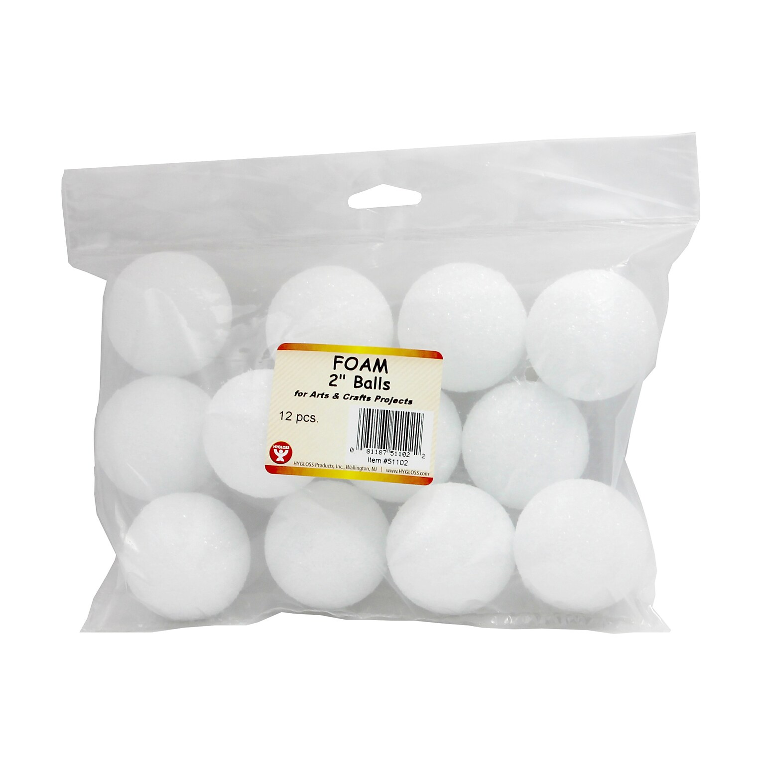 Hygloss Balls, White, 12/Pack (HYG51102)